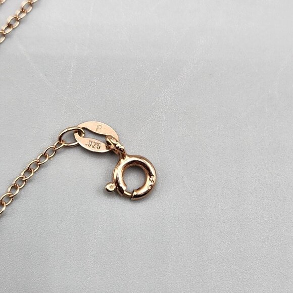 Chuck Clemency 925 Sterling Silver Champagne Diamond Pendant Rose Gold Plated - Picture 8 of 14